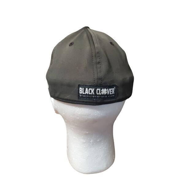 Live Lucky Black Clover Flex Fit Hat Small/Medium Black On Black Baseball Cap - Picture 5 of 10